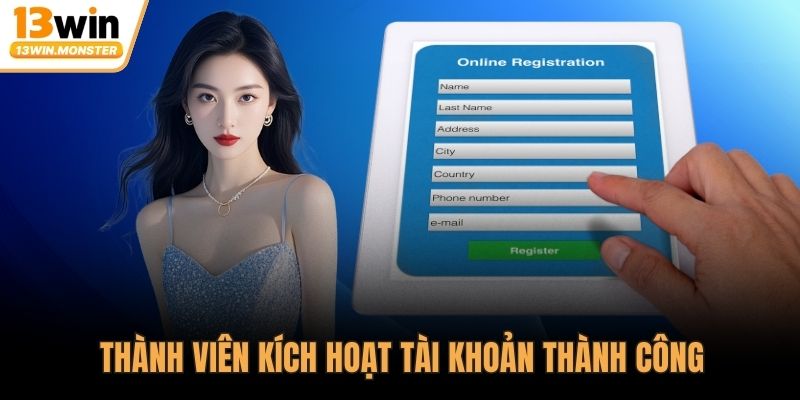 Thành viên kích hoạt tài khoản thành công